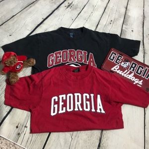 2 Georgia small t shirts GA license tag, GA bear